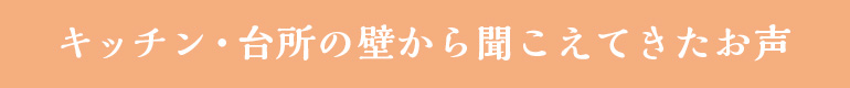 キッチン・台所の壁から聞こえてきたお声