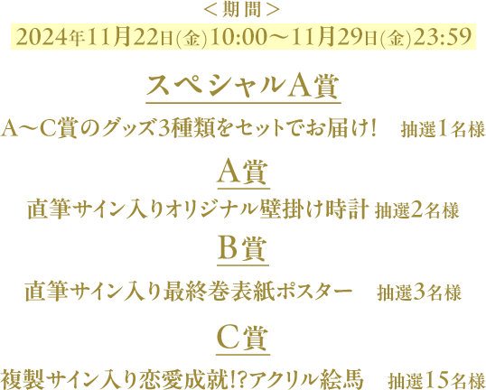 オリジナルグッズプレゼントXキャンペーン内容